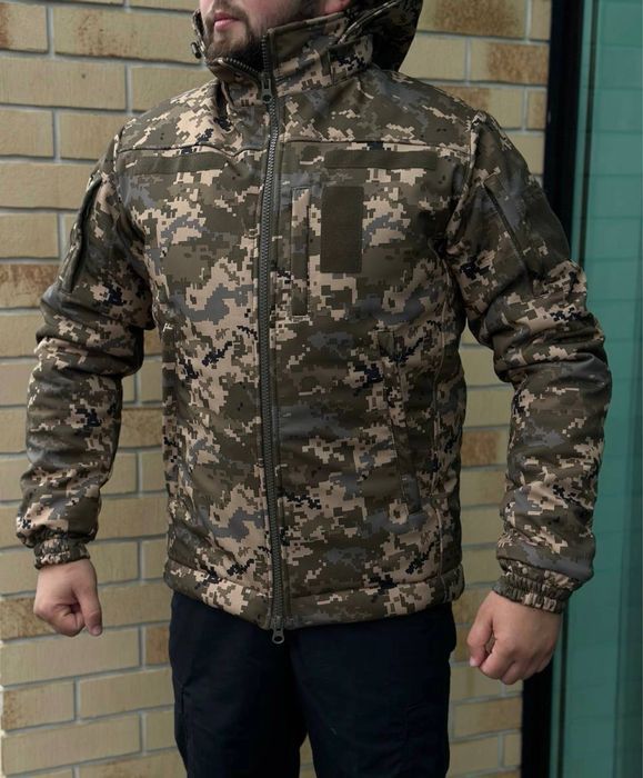 Зимова піксель софтшелл. Зимова куртка 46-64