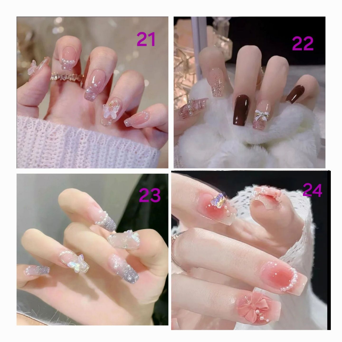 ‼️Милі накладні нігті, тіпси з дизайном в корейському стилі ‼️