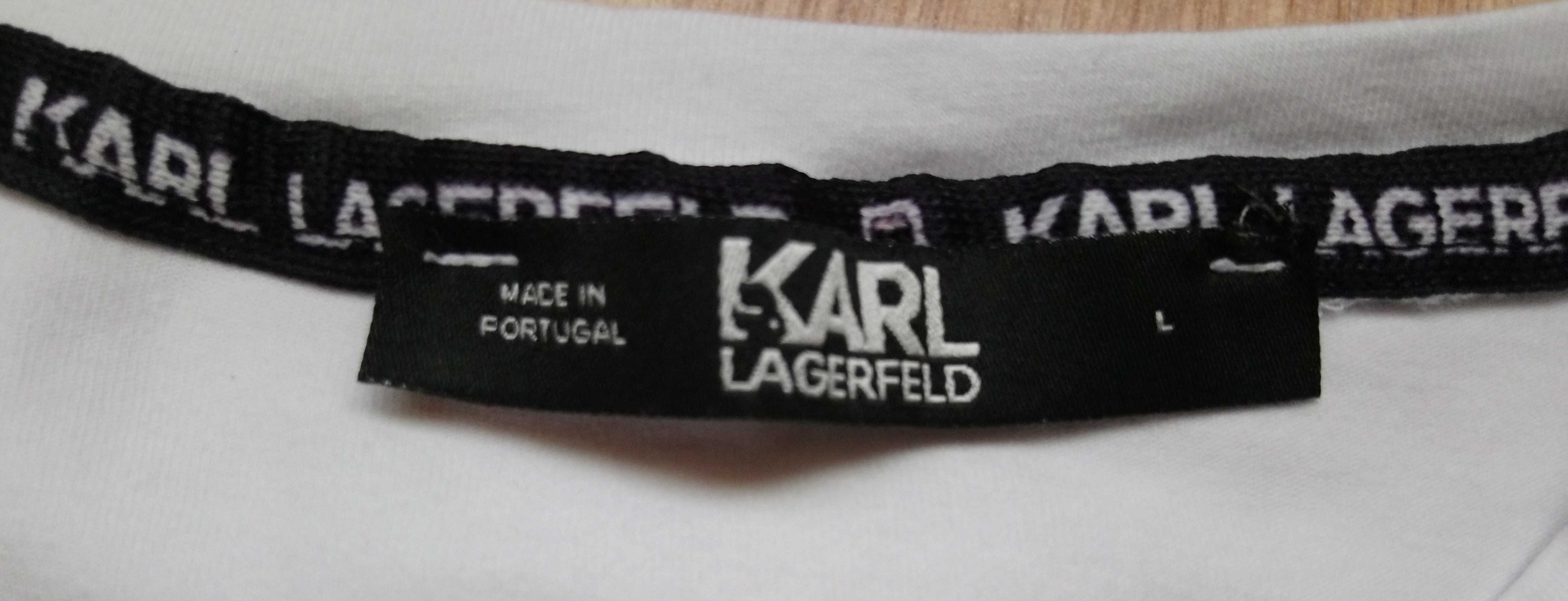 Piękne damskie koszulki t-shirt KARL LAGERFELD + CALVIN KLEIN rozm. L
