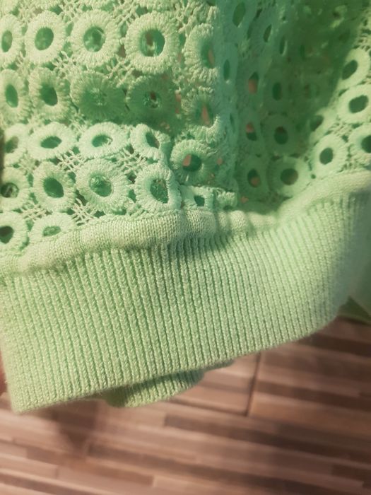 Sweter na guziki azurkowy kardigan do sukienki mieta  Numph r m