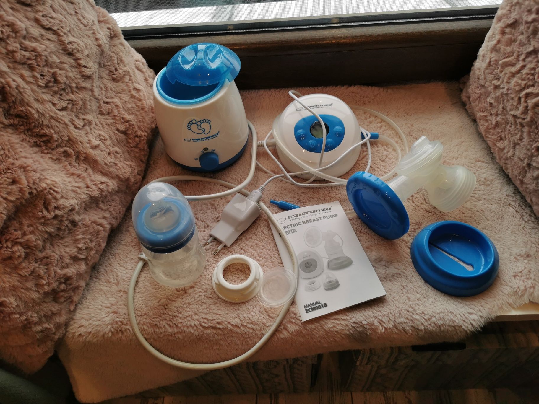 Laktator elektryczny + Podgrzewacz do mleka Esperanza