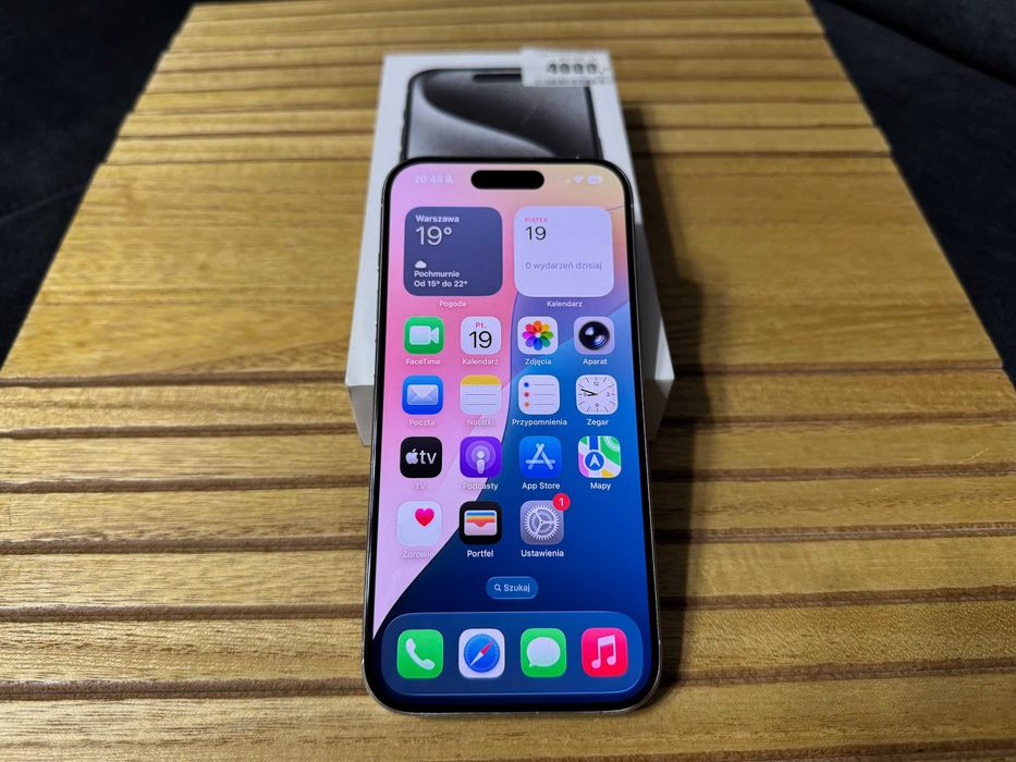 PIĘKNY iPhone 15 Pro 128GB White Titanium | BATERIA 92%