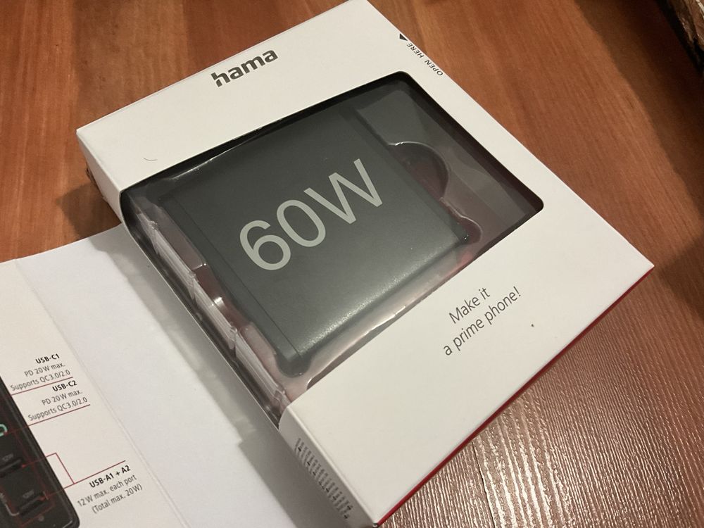 Ładowarka 60W zasilacz iphone macbook Hama 60W