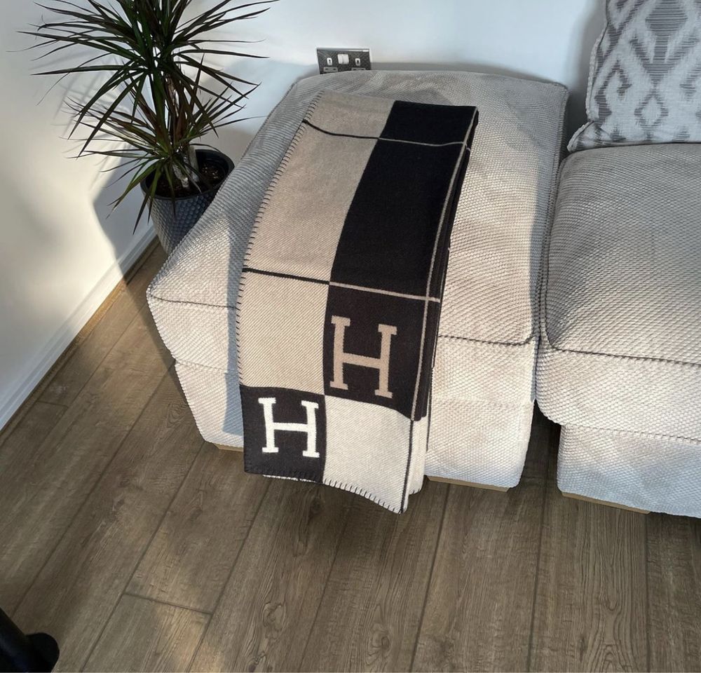 Плед Hermes черный Throw
