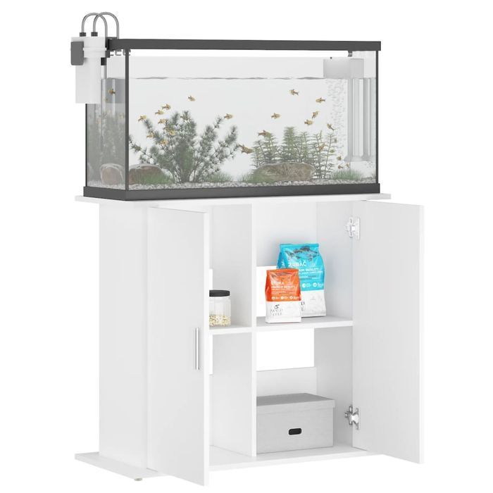 vidaXL Szafka pod akwarium, biała 81x36x73 cm, materiał drewnopochodny