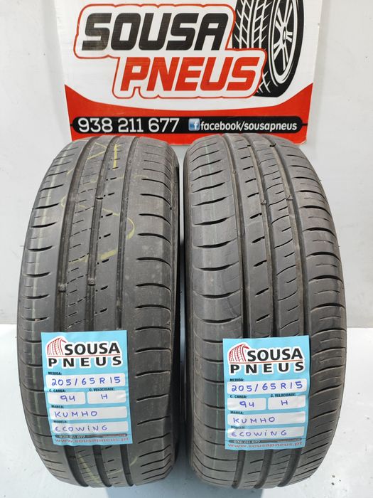 2 pneus semi novos 205-65R15 Kumho - Oferta dos portes