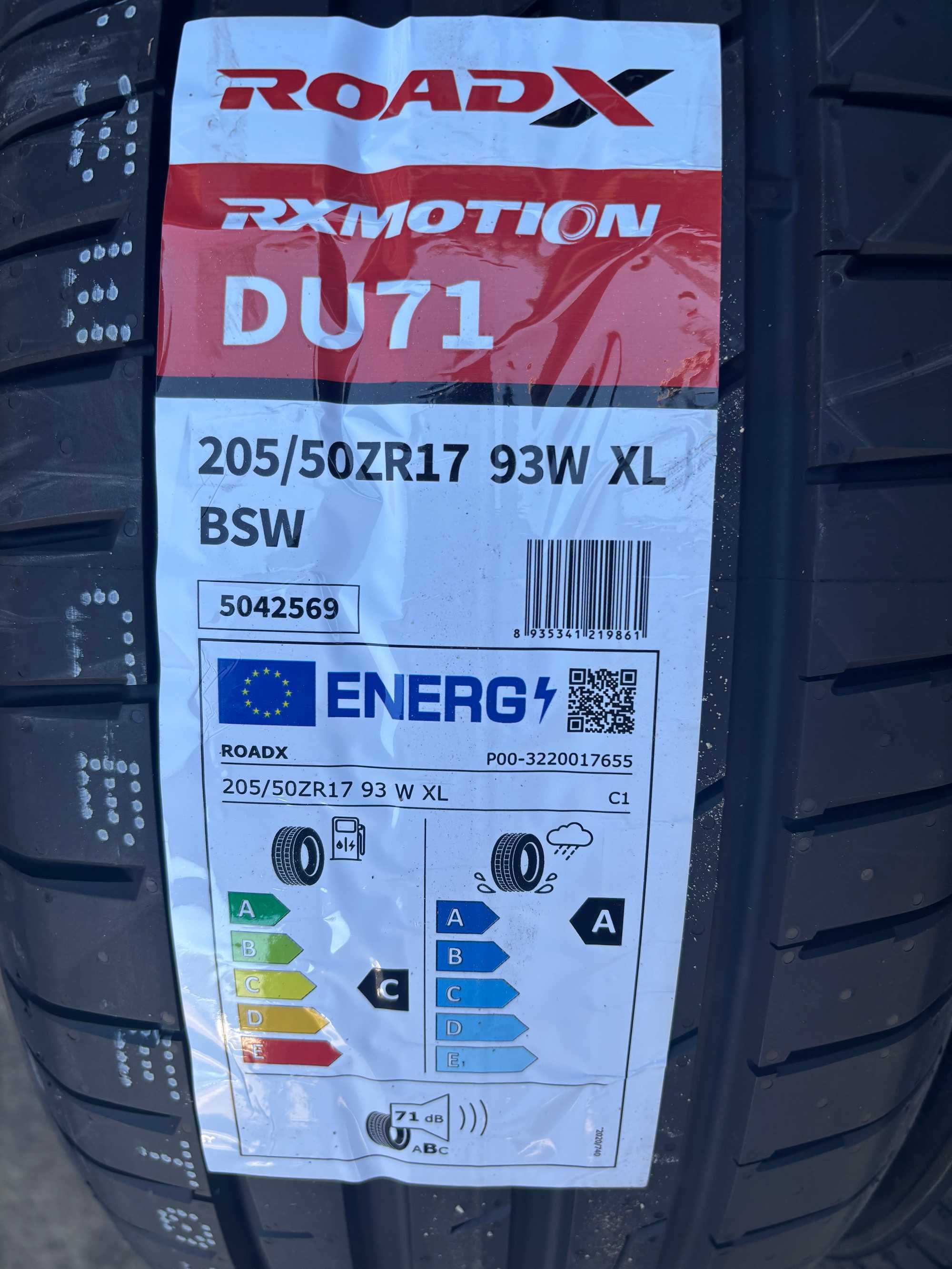 Okazja opony letnie 205/50R17 93W XL ROADX RXMOTION DU71 NOWE 2024r.