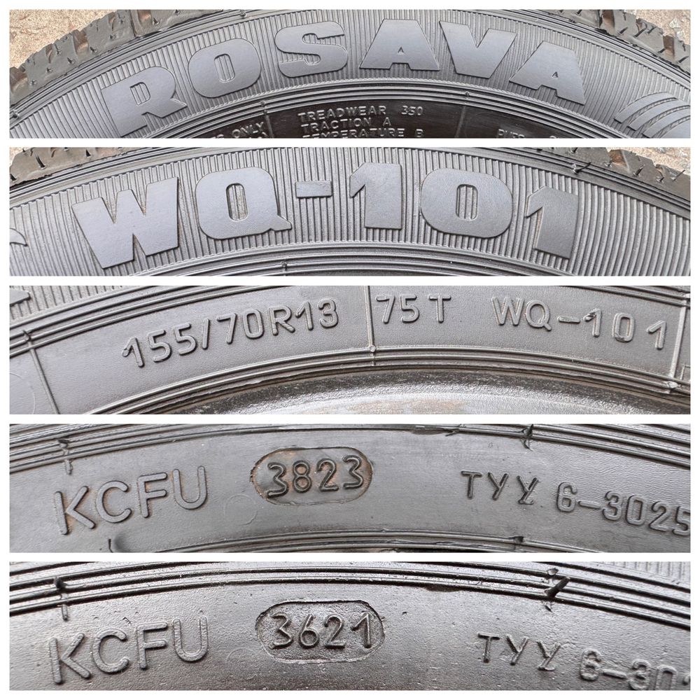 155/70 r13 Rosava WQ-101 зима (8 мм.) конец 2023 года комплект
