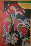 Galo do pintor Manuel Malheiro original em tela Barcelos