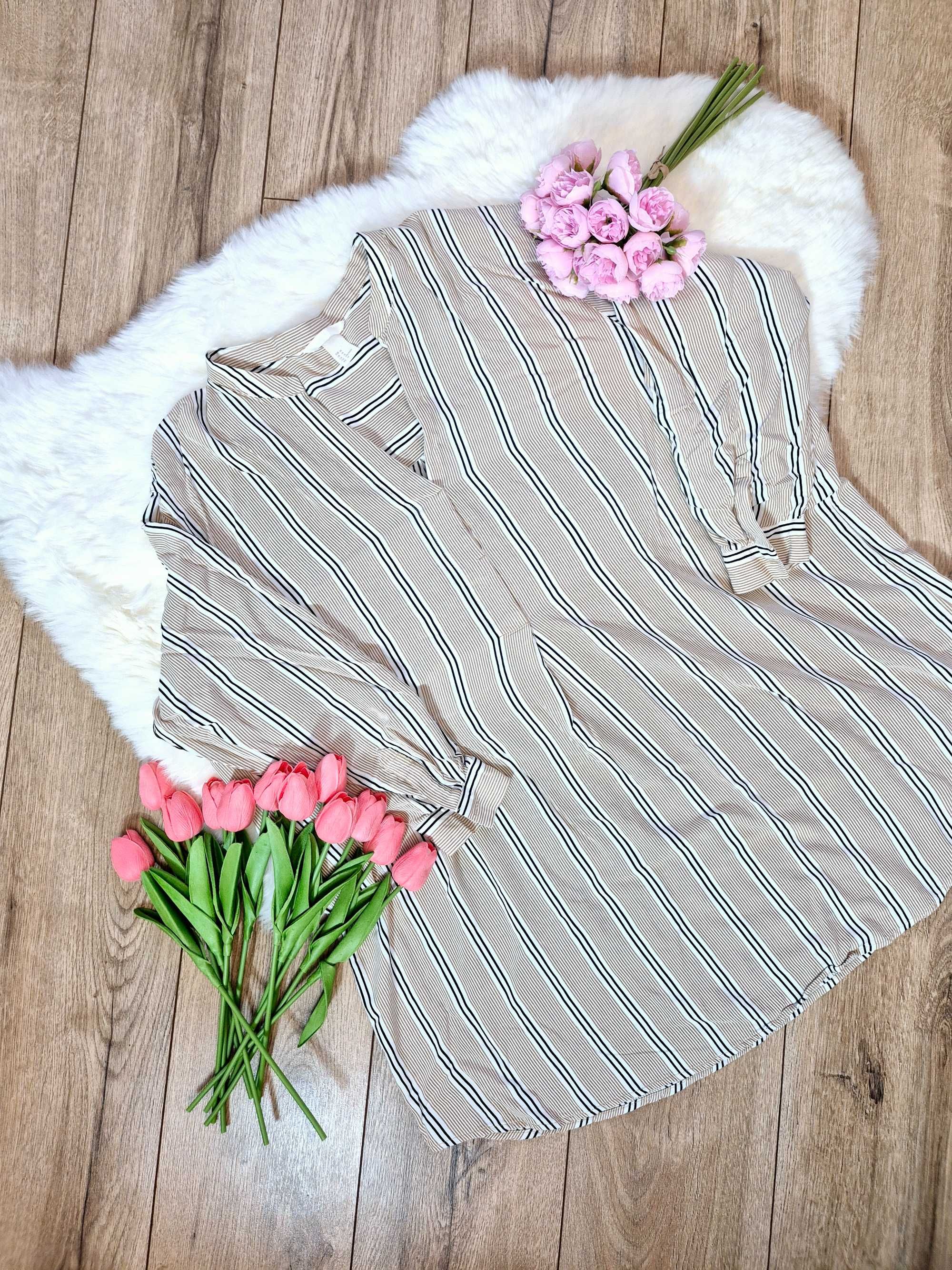 Nowa wiskozowa długa bluzka damska 100% wiskoza H&M 44 XXL plus size