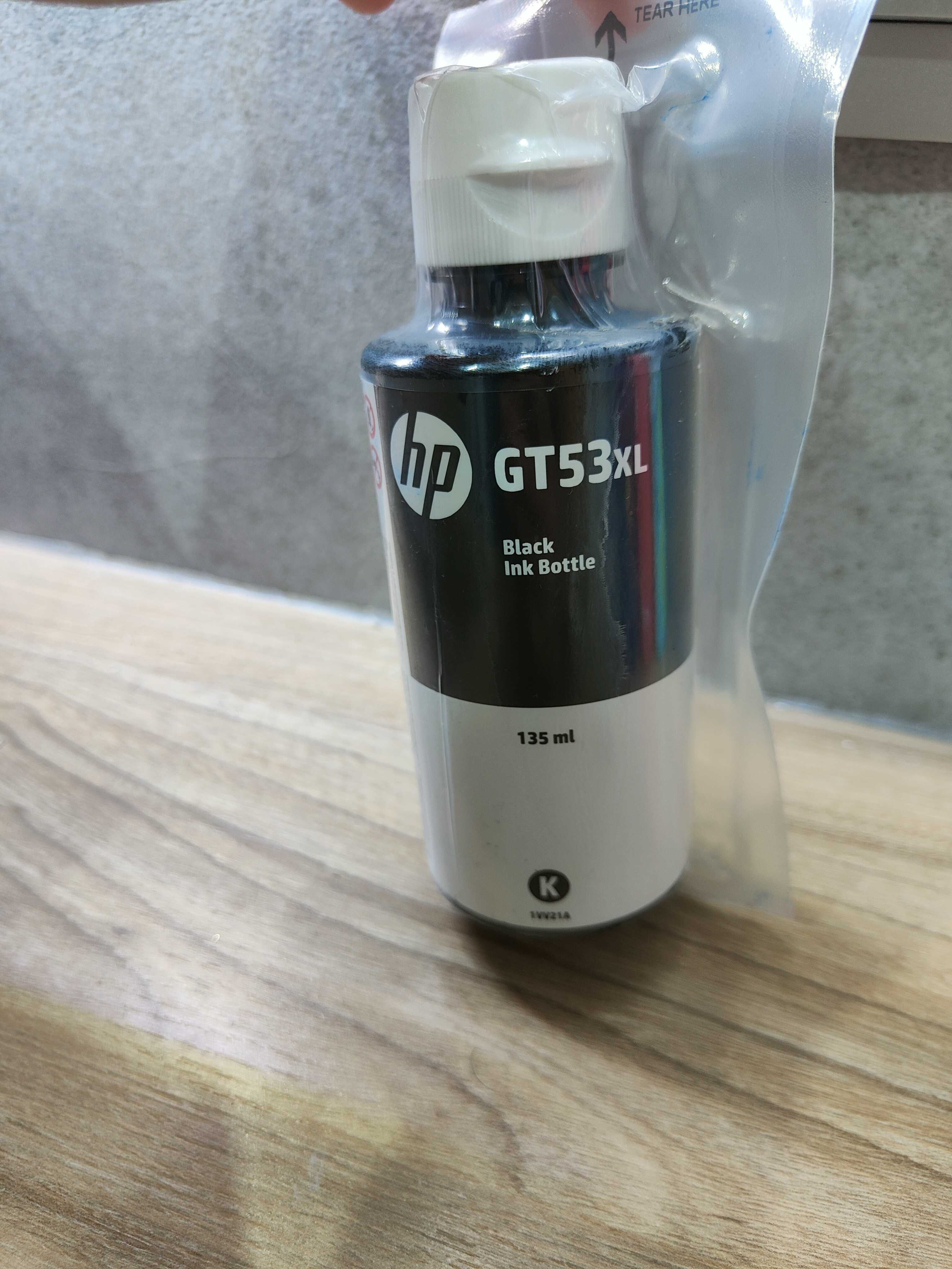 dwie butelki Tusz czarny  HP GT53 xl