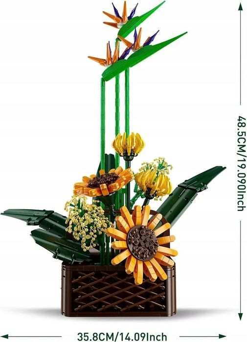 Klocki 1608 el. Kwiaty słoneczniki dekoracja Mould King 10024s