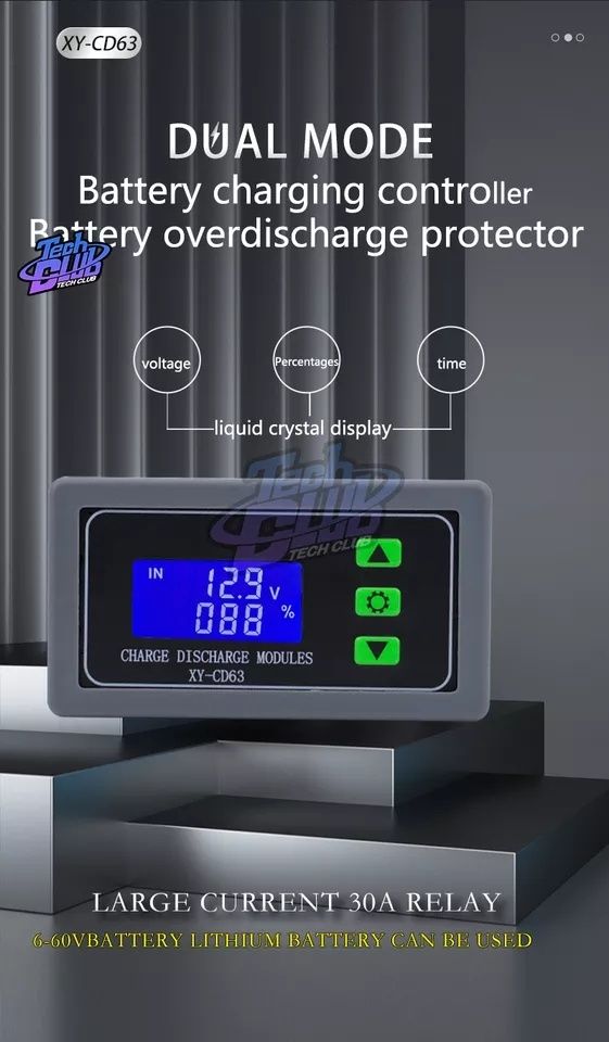 Контроллер заряда, разряда аккумулятора XY-CD63 30A. Зарядное АКБ