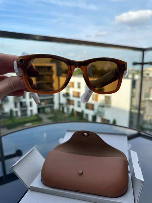 Gen 1 Okulary Ray Ban Meta Wayfarer Shiny Caramel Polar Brown S53