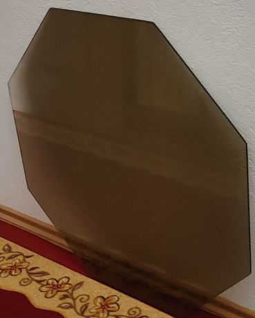 Szkło hartowane 7mm przydymione oktagon stół kawowy 78x78 cm