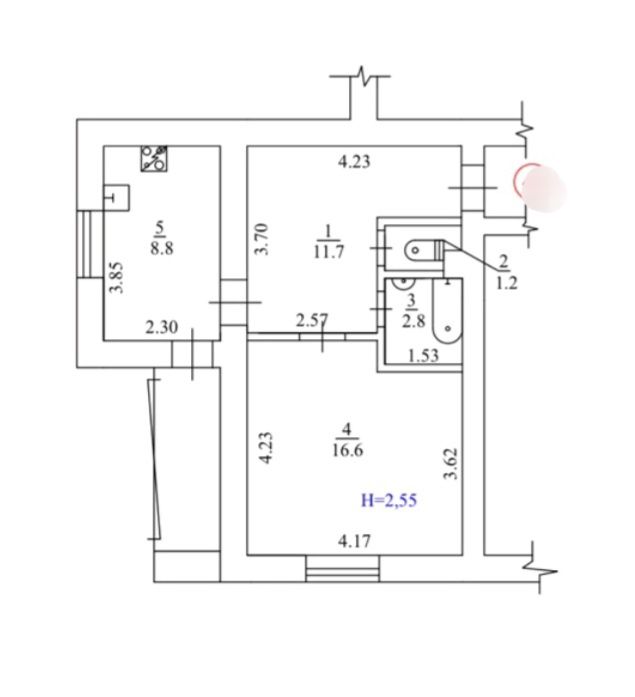 1-кімнатна квартира в Києві, Оболонь, біля Андріївського озера