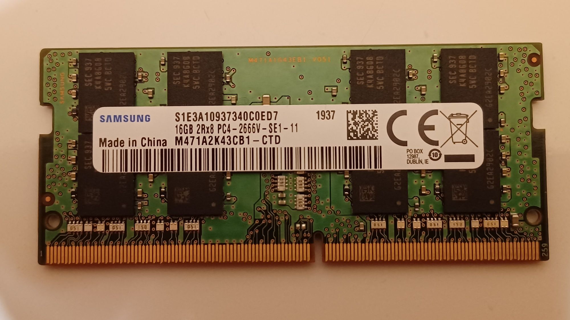 Pamięć RAM 16GB DDR4 PC4 2666V SODIMM Samsung do laptopa, Gwarancja !