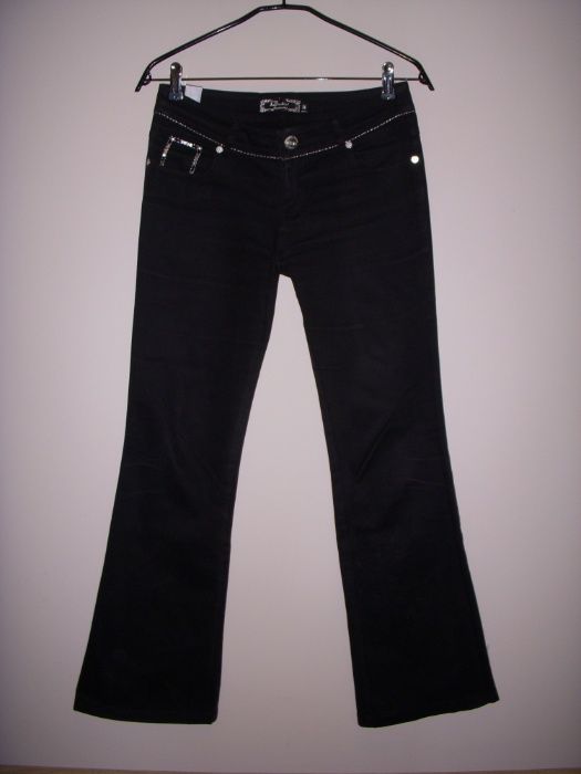 Spodnie jeansowe biodrówki w kolorze czarnym rozm. 38-M