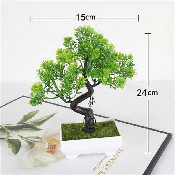 Sztuczna roślina Bonsai Mały w doniczce, dekoracja do domu.