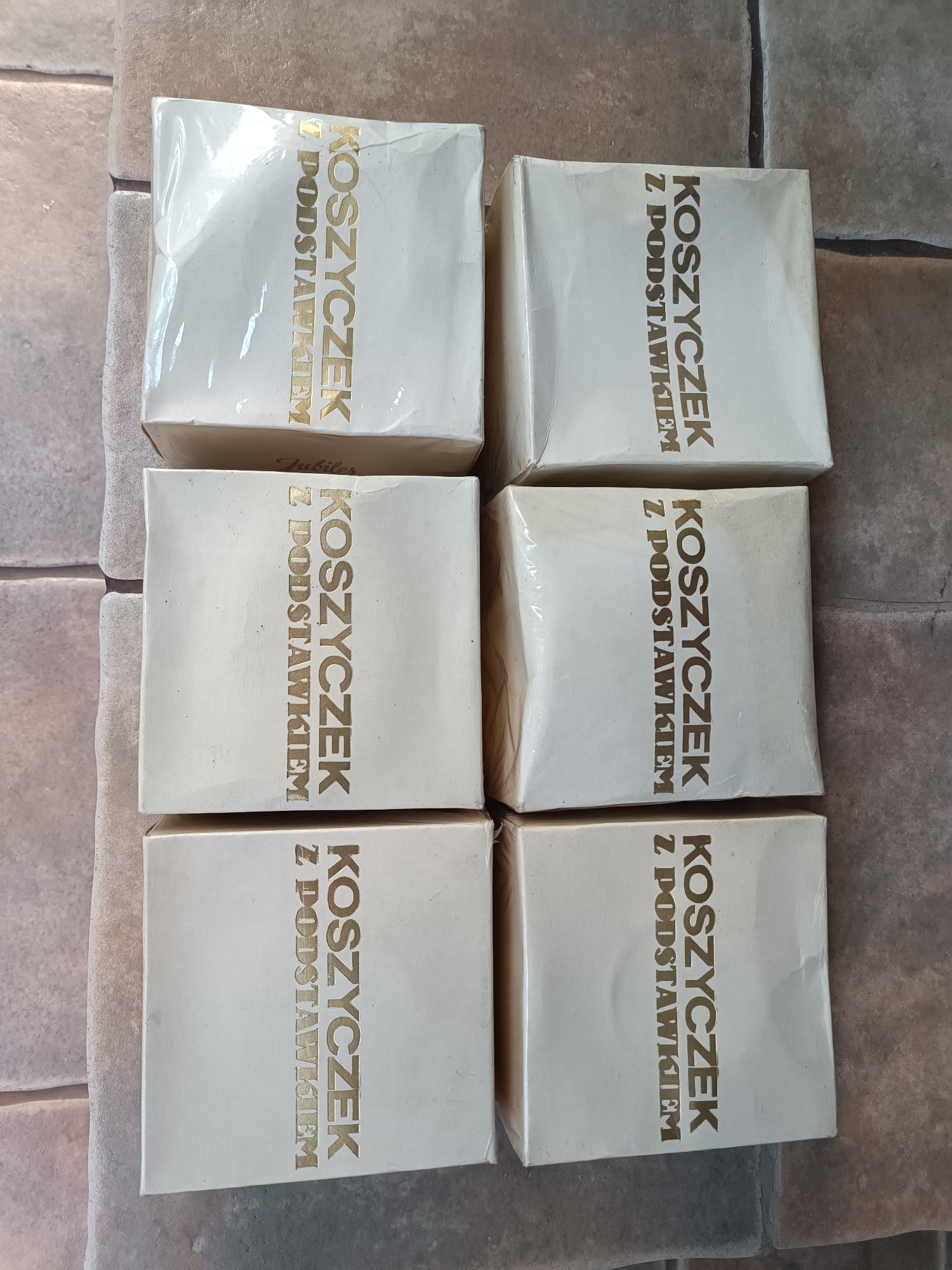 Koszyczki do szklanki z podstawkiem Jubiler Poznań PRL