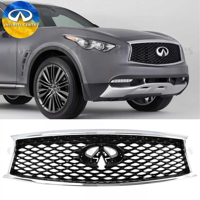 Передняя верхняя решетка хром 2014 2015 2016 2017 Infiniti QX70 OEM