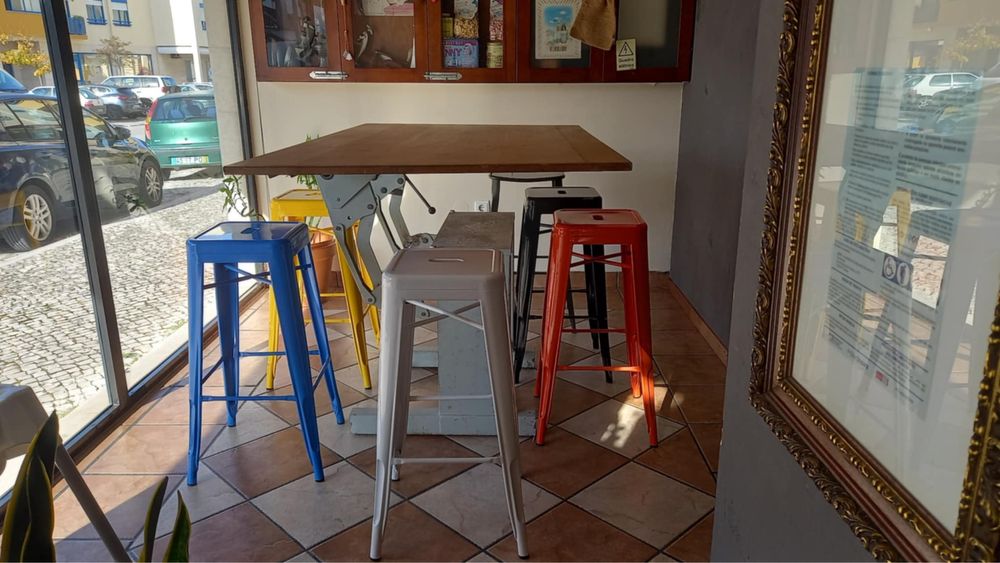 Estirador e bancos industrial vintage