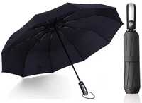 Parasol parasolka składana automatyczna czarna mocna+pokrowiec