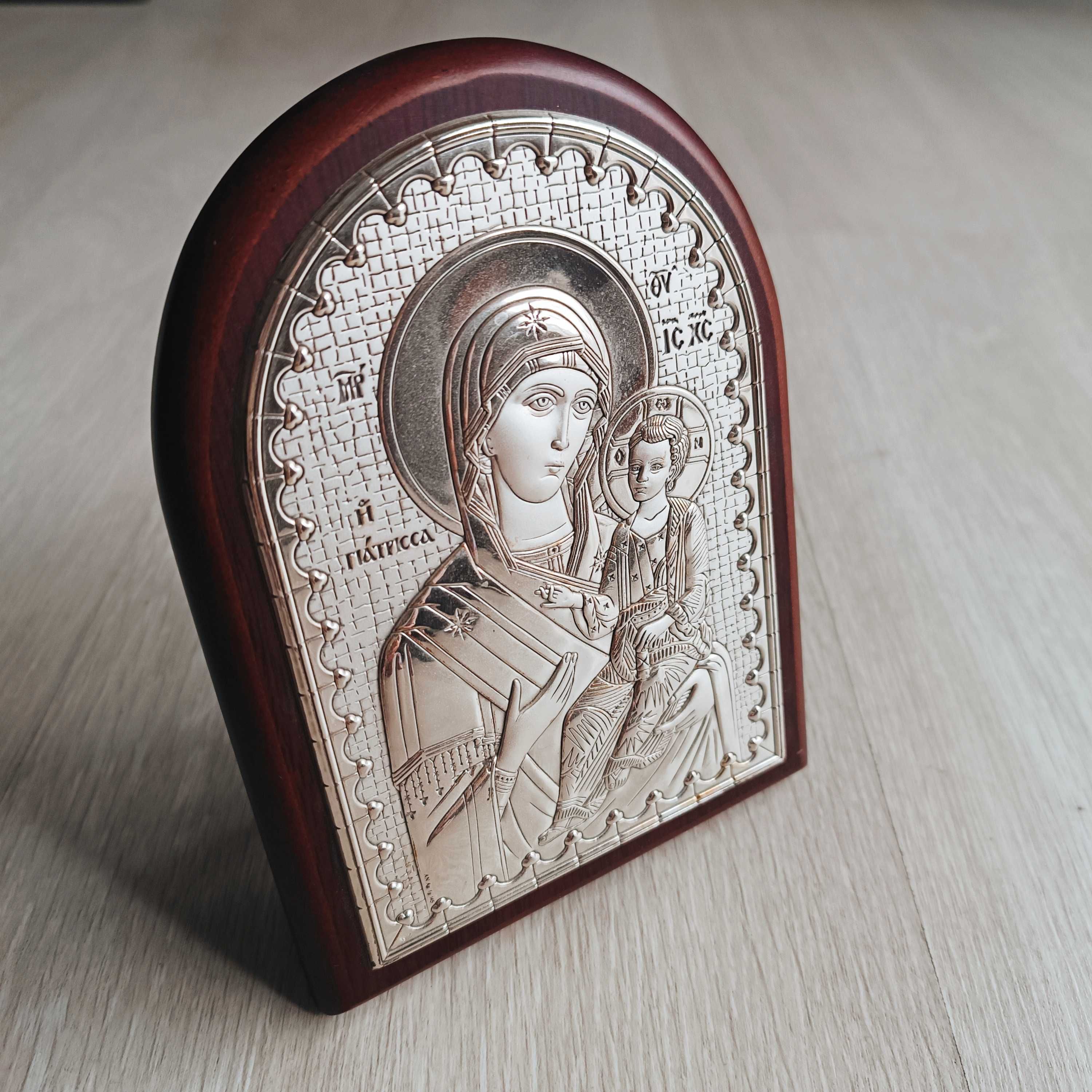 Божа матір. Грецька Ікона з сріблом