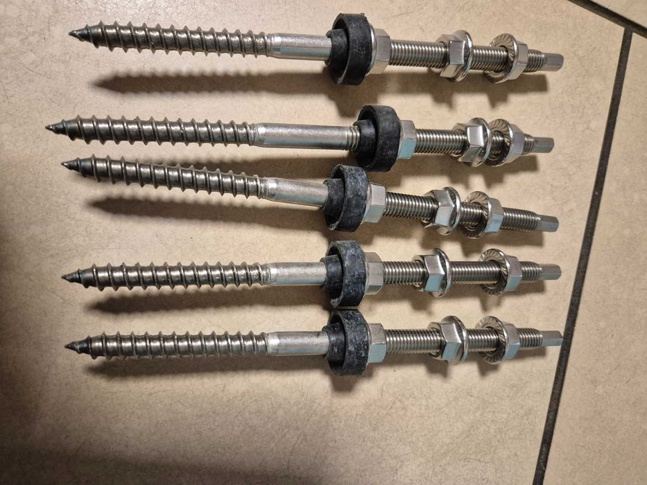 Śruba dwugwintowa uchwyt fotowoltaika A2 M10x200 z adapterem