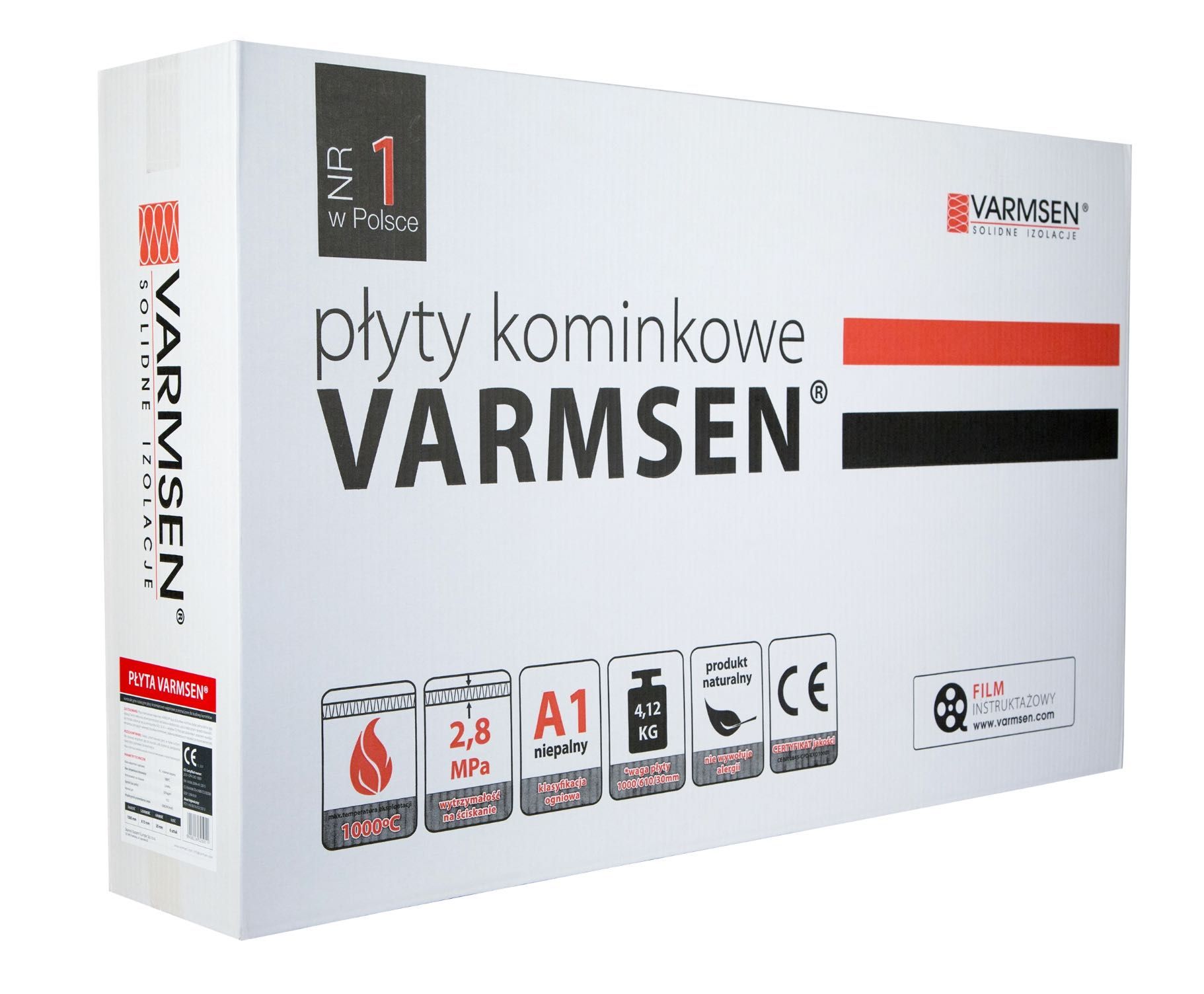 Płyta kominkowa wemikutilowa 3cm 100x60cm Varmsen plus grunt i klej