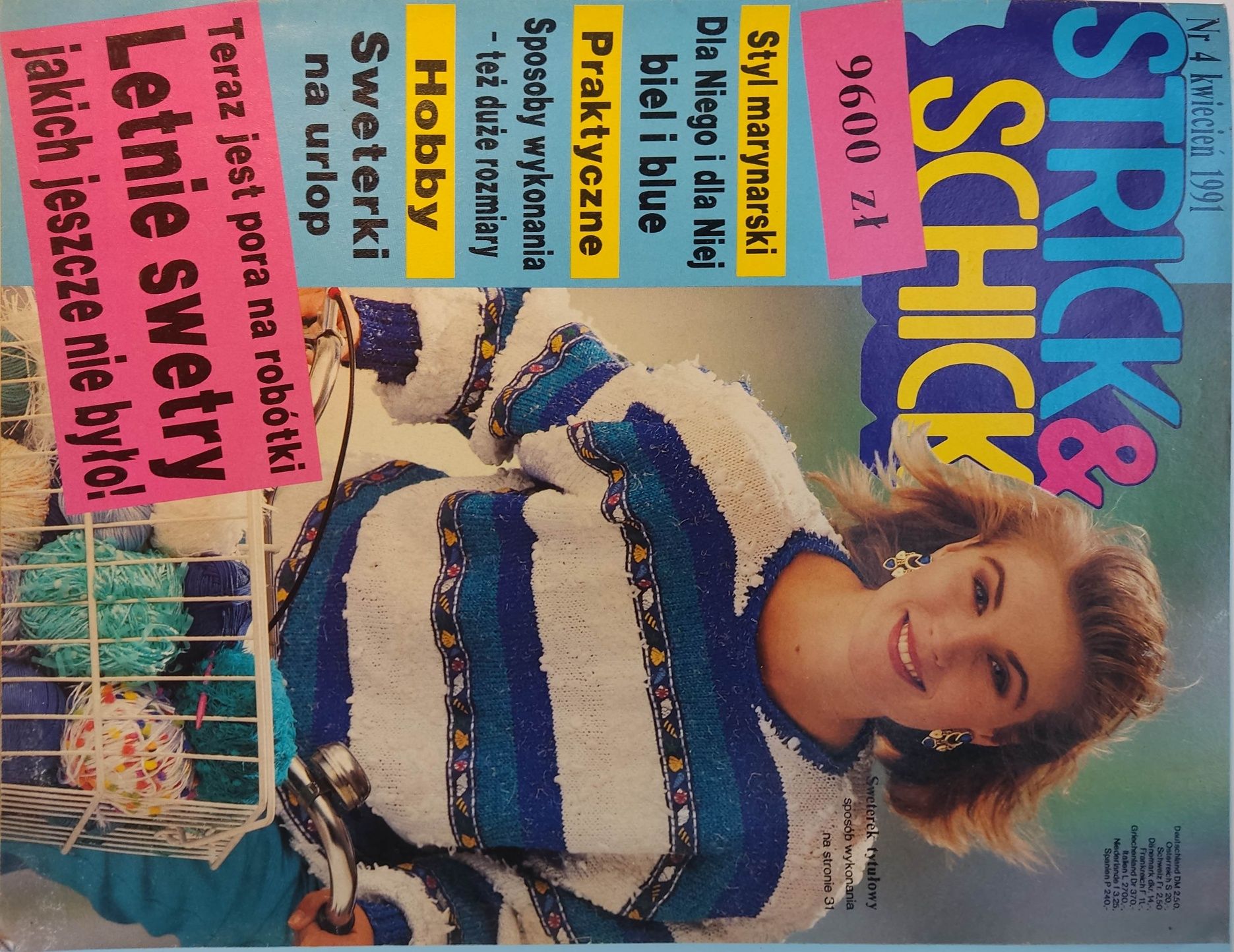 Strick &  Schick robótki na drutach swetry PRL retro stare czasopisma