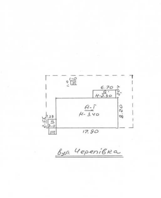 Одноповерхова будівля 43,3 м2, 0,01 га, с. Великий Бобрик