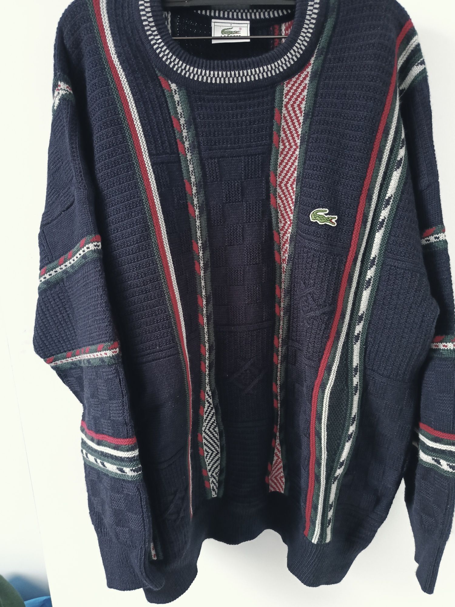 Sweter Lacoste vintage L granatowy