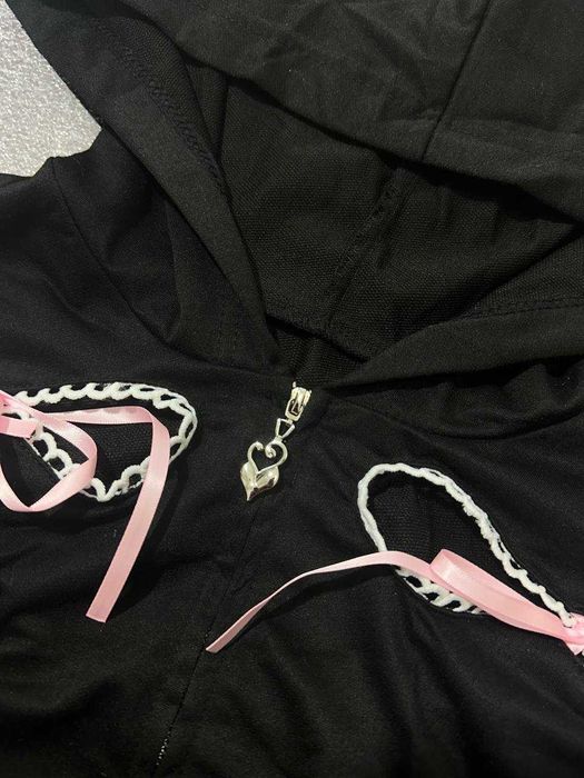 PRINC355 RIBBON CROP ZIP HOODIE BABY вкорочене худі зіпка yk2 sk8