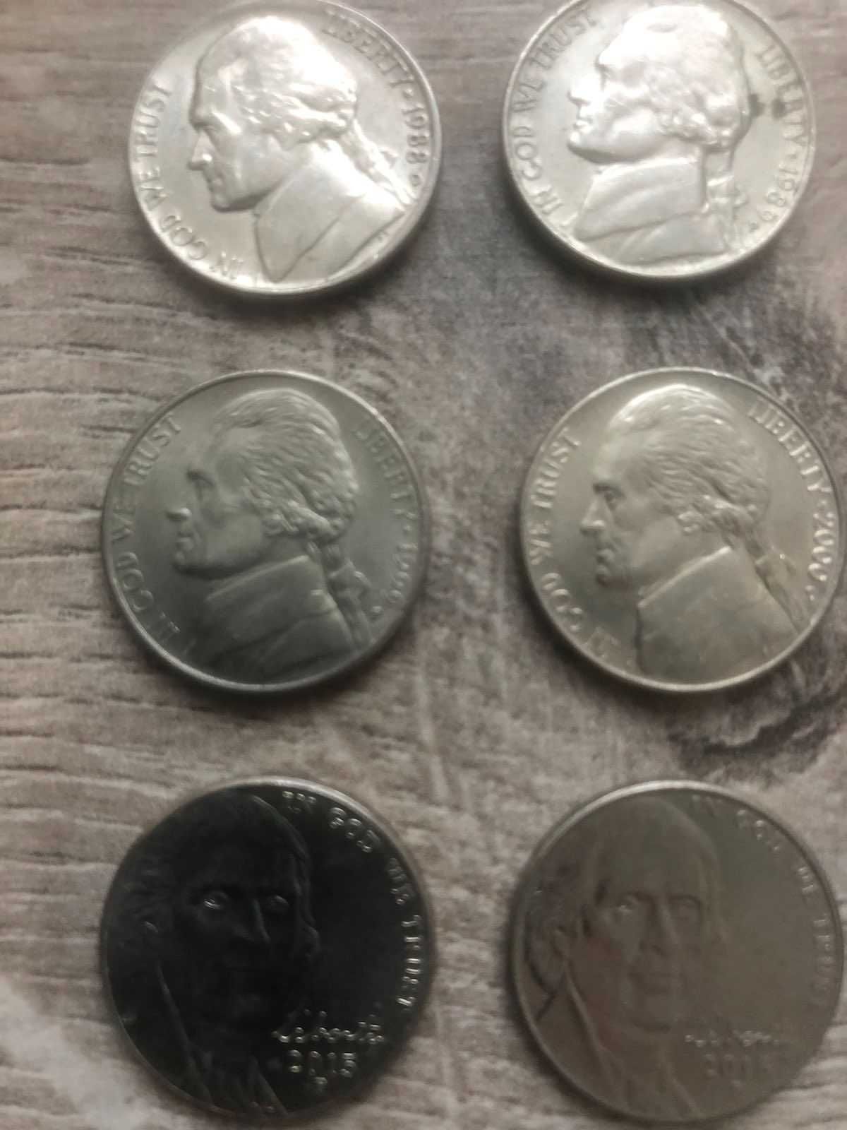 Монети 5 центів США