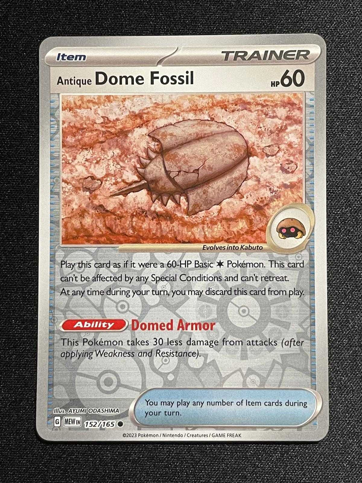 Carta Pokémon Antique Dome Fossil 152/165 Scarlet & Violet 151