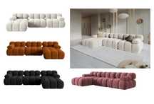Sofa narożna narożnik Bellis 4-os. Welur 282x155x70cm Micadoni kolory