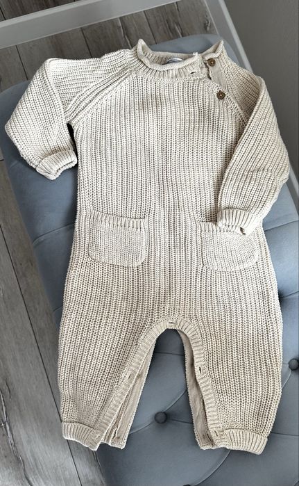 Вязаный комбинезон бежевый Primark Zara на новорожденного, детский