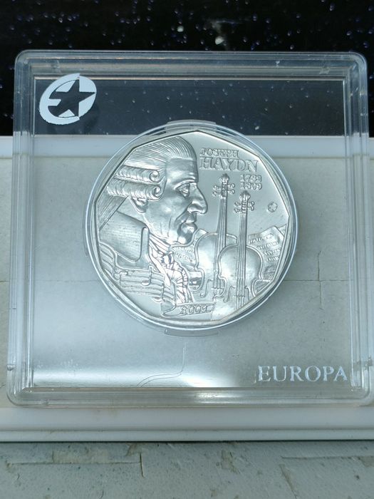 Áustria moeda 5 euros 2009 / Joseph Haydn