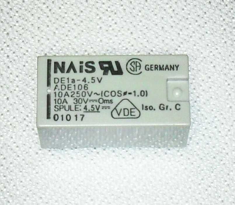 Przekaźnik DE1a-4.5V cewka 4.5 V DC, st 10 A / 250 VAC, NAiS Panasonic