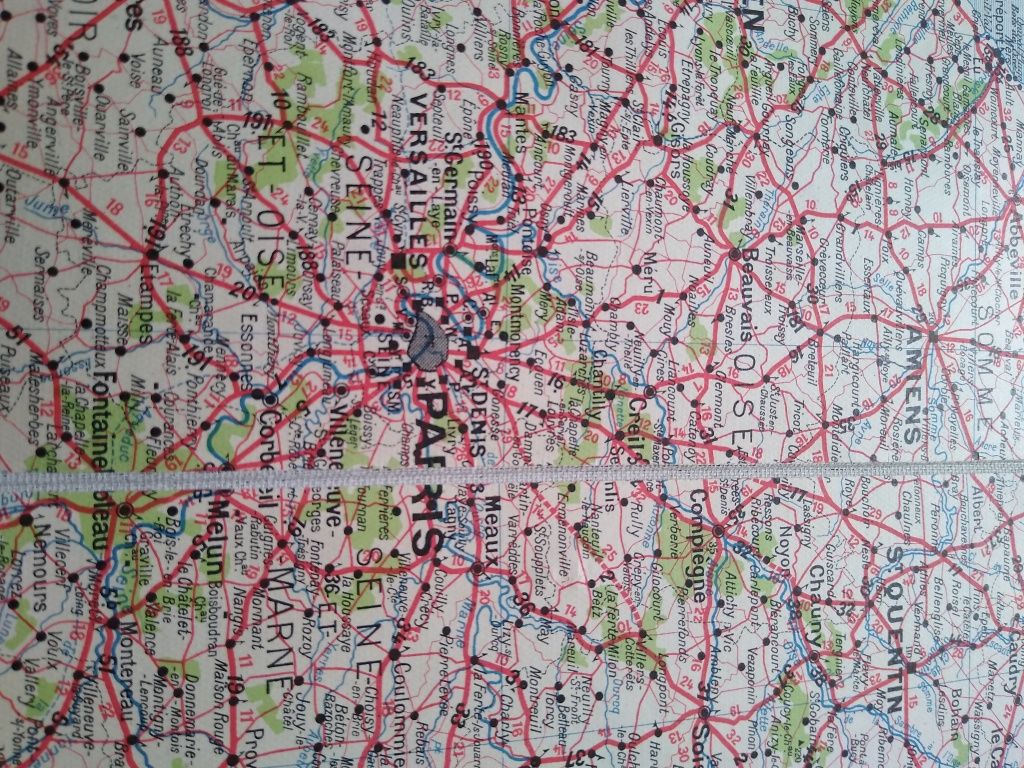 Mapa samochodowa Francji antyk