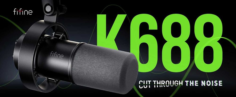 Microfone FIFINE K688 Dinâmico USB/XLR Qualidade Profissional PC/PS4