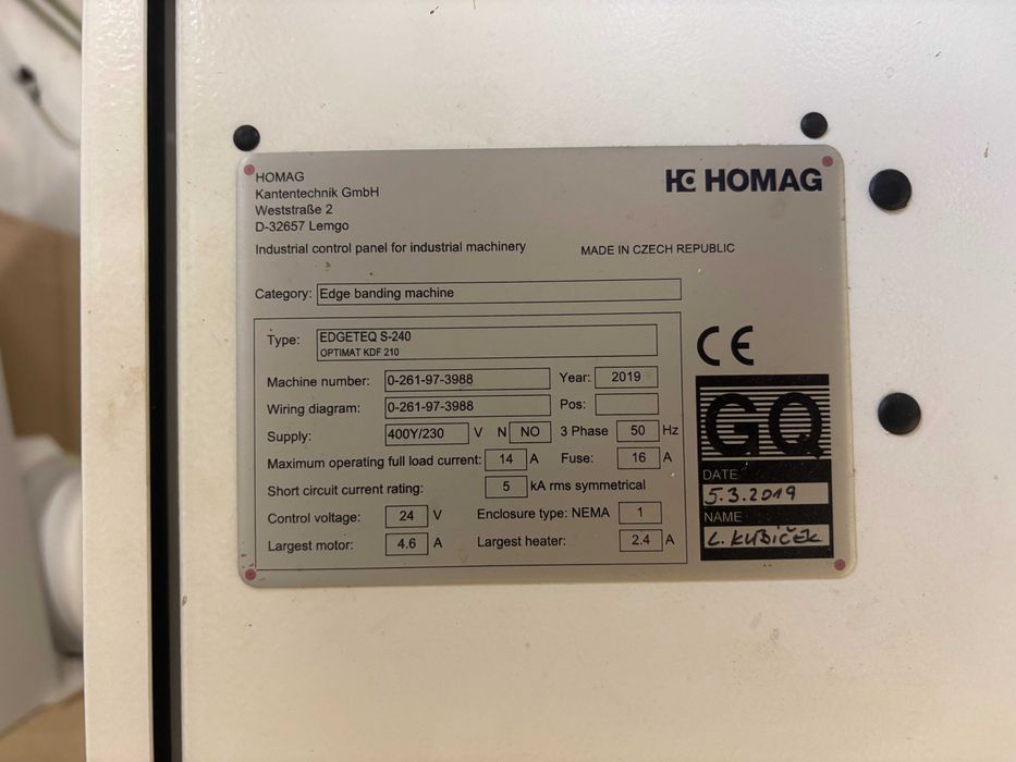 Okleiniarka Homag S-240