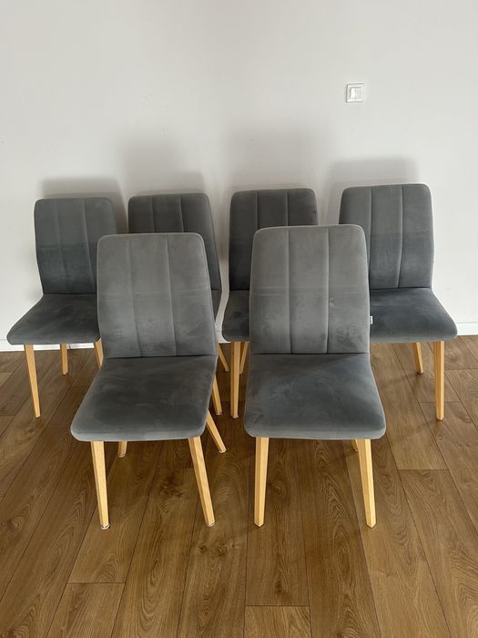 Krzesła do jadalni szare 6 szt