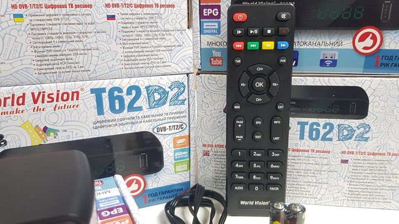 Новый World Vision T62D2 приставка т2 ресивер тюнер DVB-T2/C YouTube