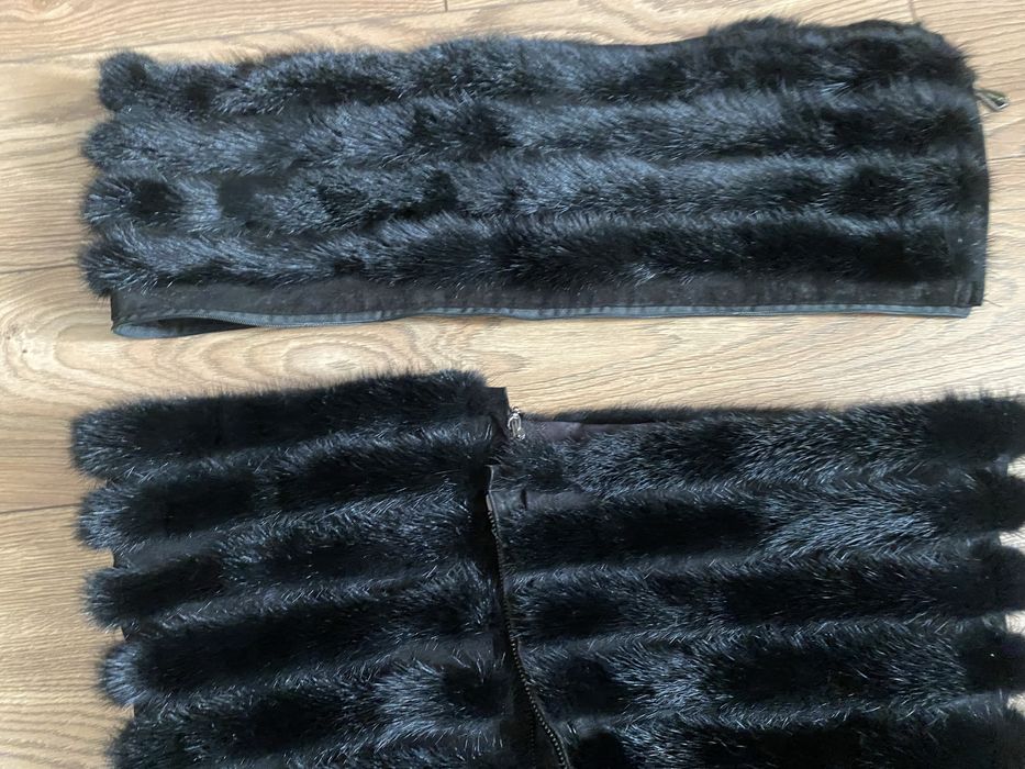 натуральна шуба хвостики норки, розмір XL на худу жінку