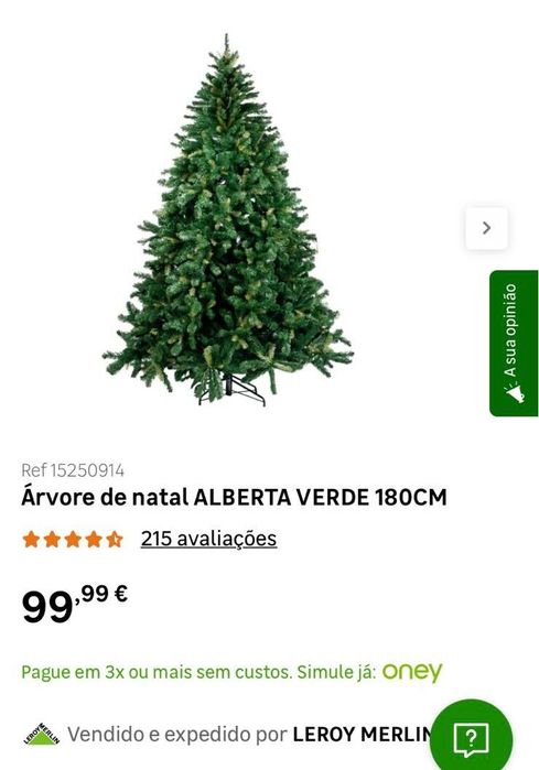 Árvore de Natal Verde Alberta 180CM