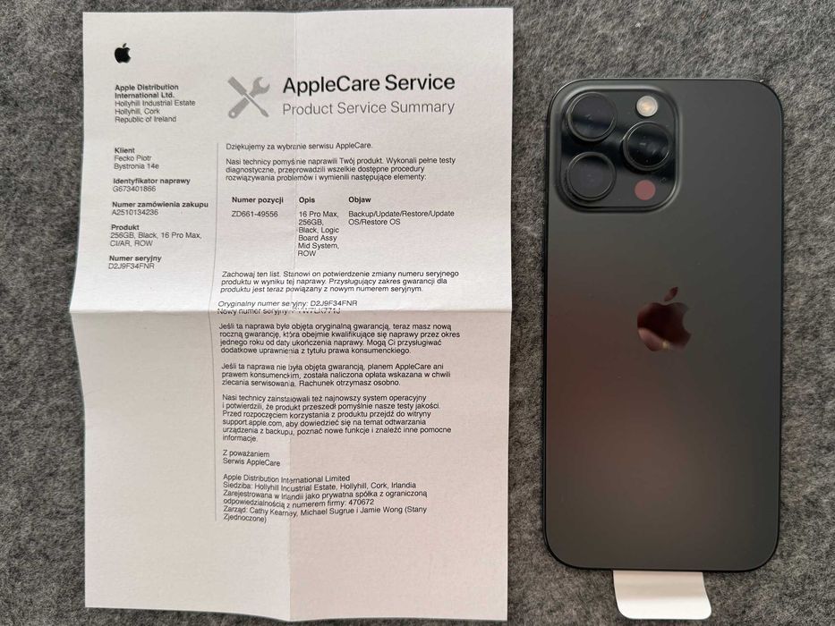 Apple iPhone 16 PRO MAX 256GB bat. 100% GwProd 12mies. Starowiślna 50