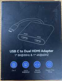 Adapter 2x HDMI to USB-C.