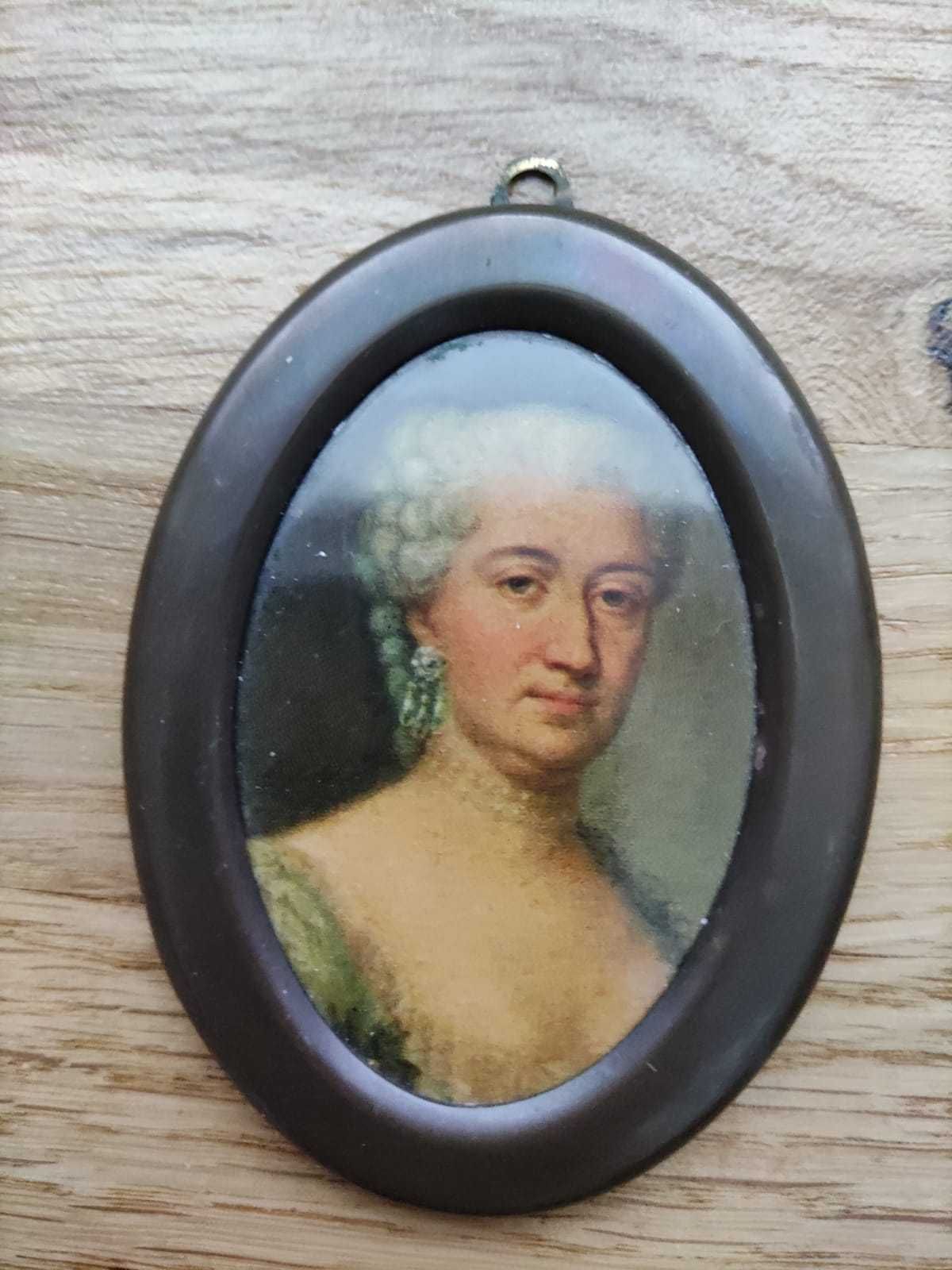 Portret miniatura w metalowej ramie 1867